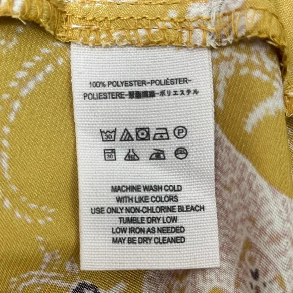 {Free People} Field of Butterflies Swing Tunic Top with Long Sleeves in Gold - Picture 10 of 11